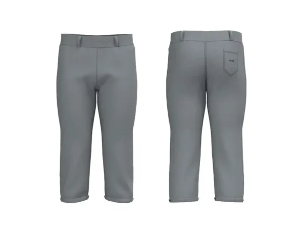 Baseball Pants Child Pull On with Elastic Gray